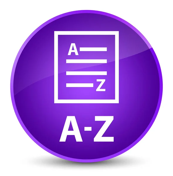 A-Z (ícone de página de lista) botão redondo roxo elegante — Fotografia de Stock