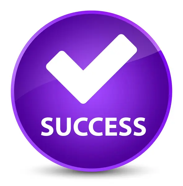 성공 (아이콘 확인) 우아한 보라색 라운드 버튼 — 스톡 사진