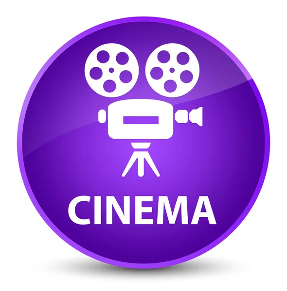Cinema (ícone de câmera de vídeo) botão redondo roxo elegante — Fotografia de Stock