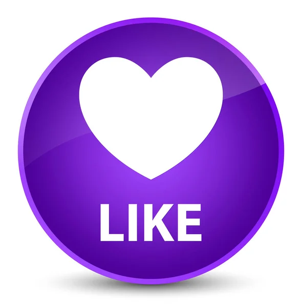 Like (icône coeur) élégant bouton rond violet — Photo