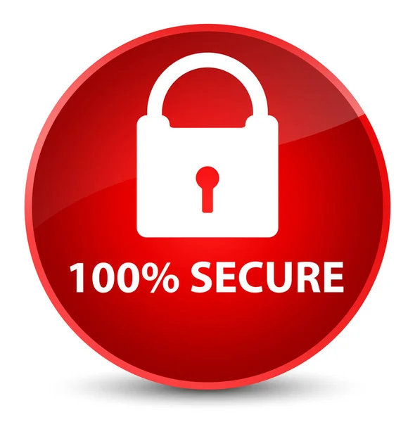 100% 安全なエレガントな赤い丸ボタン — ストック写真