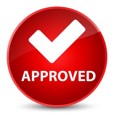 Onaylı (simge doğrulama) zarif kırmızı yuvarlak düğmesi