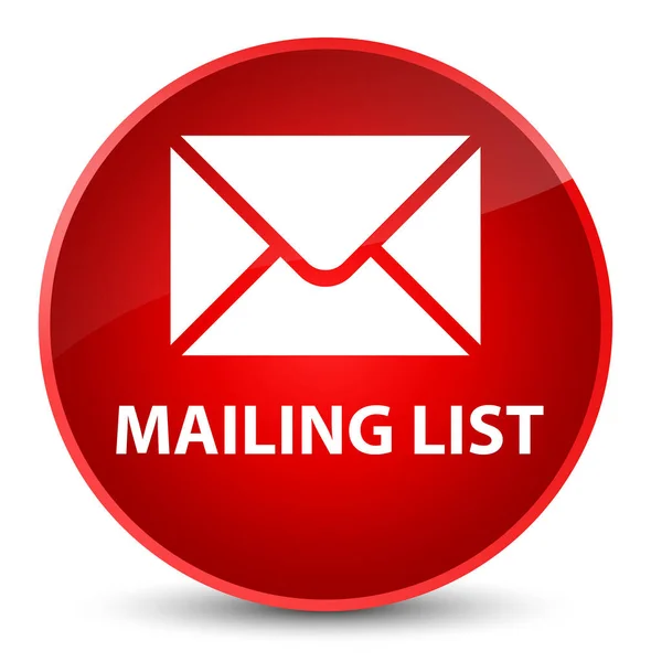 Elegancki czerwony okrągły przycisk listy mailingowej — Zdjęcie stockowe