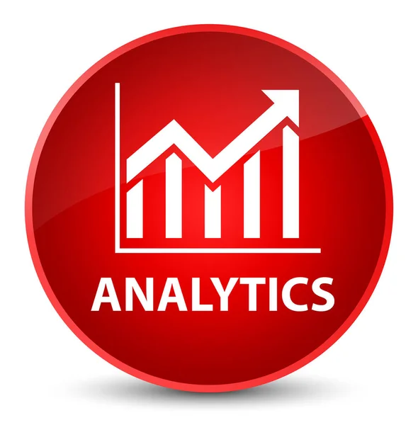 Elegancki czerwony okrągły przycisk Analytics (statystyki ikona) — Zdjęcie stockowe