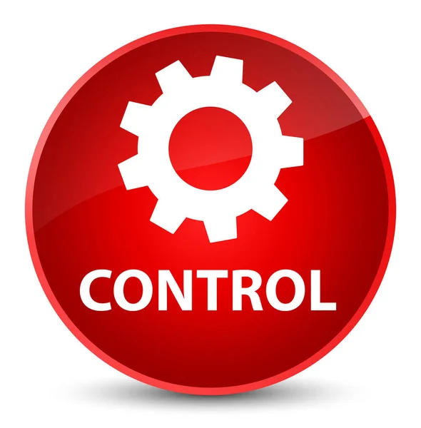 Κομψό κόκκινο στρογγυλό κουμπί ελέγχου (εικονίδιο ρυθμίσεις) — Φωτογραφία Αρχείου