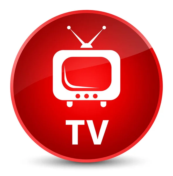 TV elegante botón redondo rojo —  Fotos de Stock
