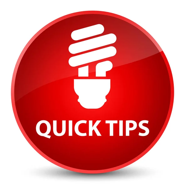 Quick tips (bulb icon) elegant red round button — Stock Photo, Image