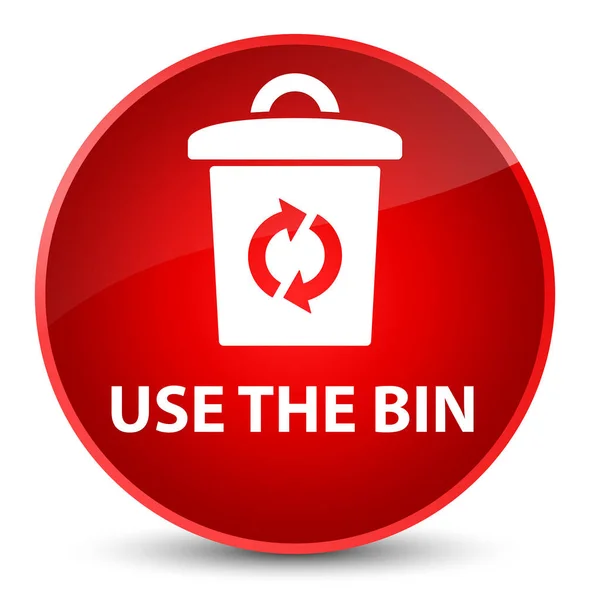 Utilisez le poubelle élégant bouton rond rouge — Photo