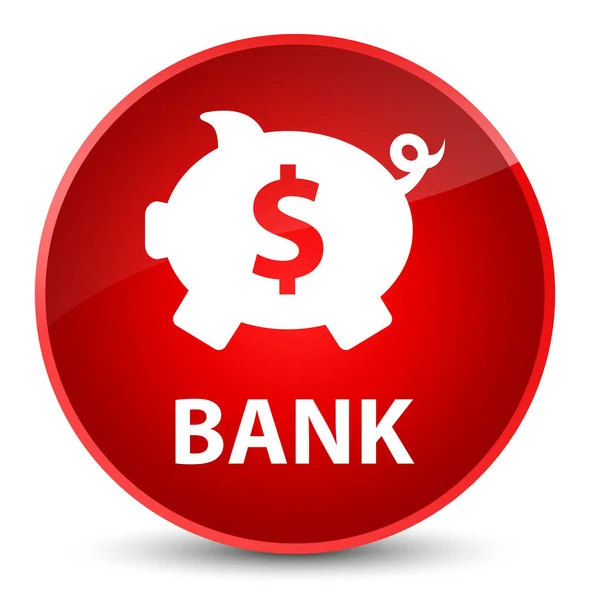 Banco (signo de dólar caja de cerdito) botón redondo rojo elegante —  Fotos de Stock