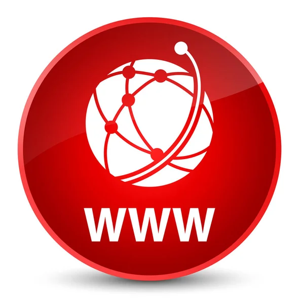 WWW (global network icon) elegant red round button — Stock Photo, Image