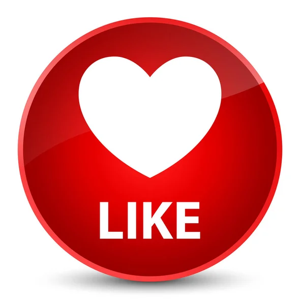 Like (icône coeur) élégant bouton rond rouge — Photo