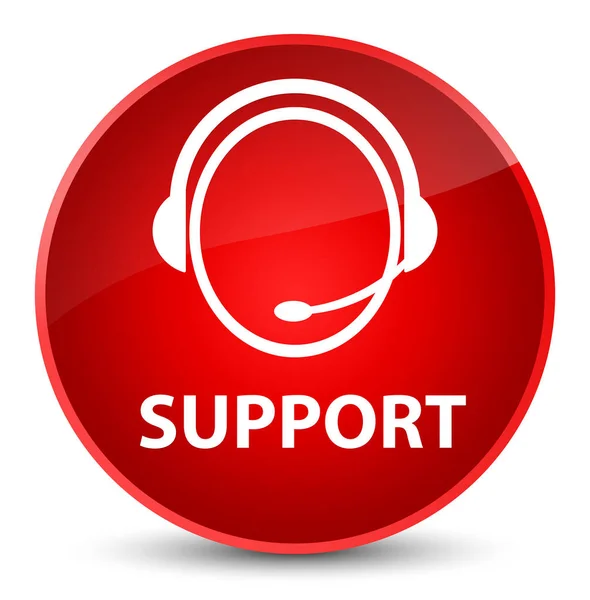 Suporte (ícone de atendimento ao cliente) elegante botão redondo vermelho — Fotografia de Stock