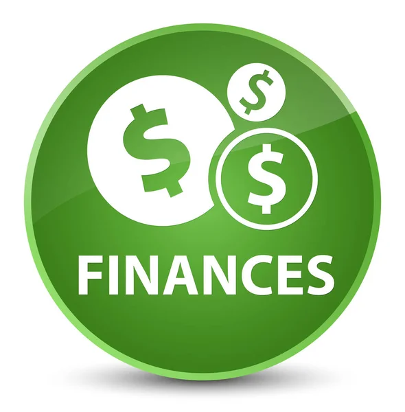 Finanzas (signo del dólar) elegante botón redondo verde suave — Foto de Stock