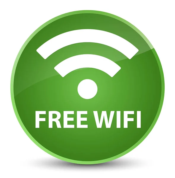 Free wifi elegant soft green round button — Stock Photo, Image