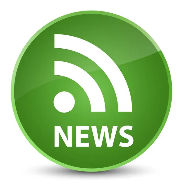 Notícias (ícone RSS) botão redondo verde suave elegante — Fotografia de Stock