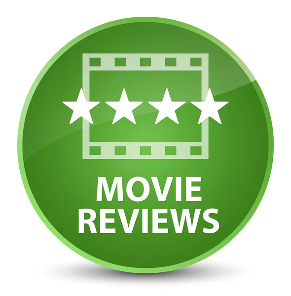 Movie reviews elegant soft green round button — Stock Photo, Image