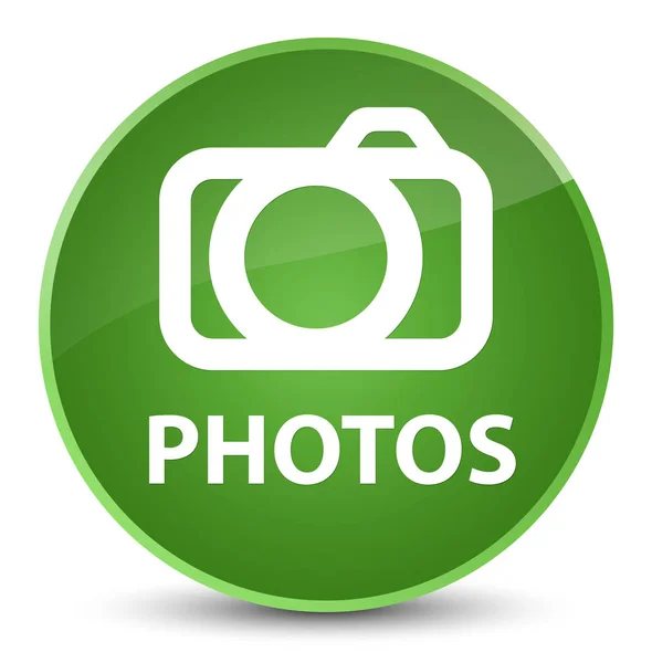 Foto (icona della fotocamera) elegante morbido pulsante rotondo verde — Foto Stock