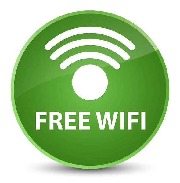 Free wifi elegant soft green round button — Stock Photo, Image