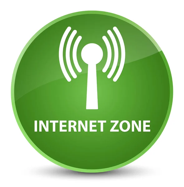 Internetová zóna (wlan sítě) elegantní měkké zelené kulaté tlačítko — Stock fotografie