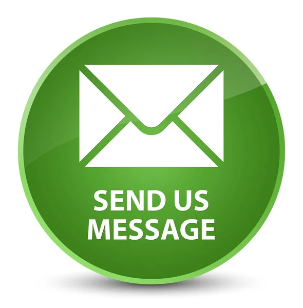 Envie-nos mensagem elegante botão redondo verde suave — Fotografia de Stock