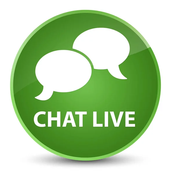 Chat live elegante zachte groene ronde knop — Stockfoto