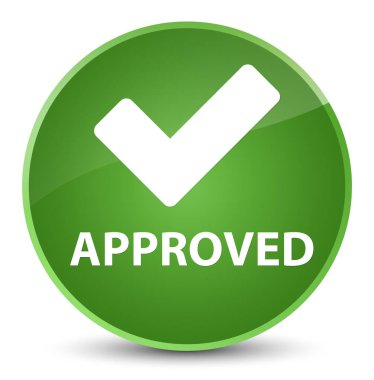 Onaylı (simge doğrulama) zarif yumuşak yeşil yuvarlak düğmesi