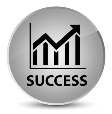 Başarı (istatistik simgesi) zarif beyaz yuvarlak düğmesi