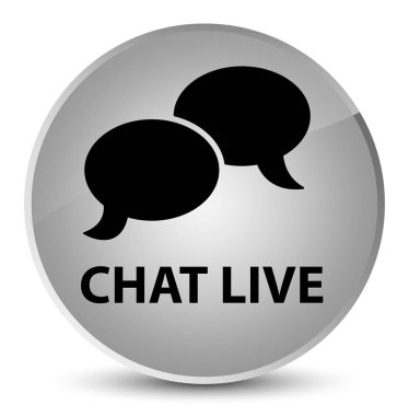 Sohbet canlı zarif beyaz yuvarlak düğmesi