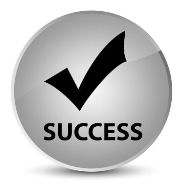 Başarı (simge doğrulama) zarif beyaz yuvarlak düğmesi