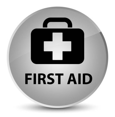 İlk yardım zarif beyaz yuvarlak düğmesi