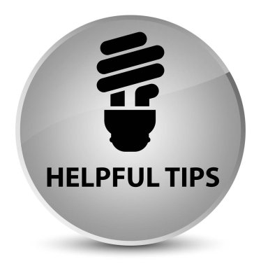 Yararlı ipuçları (ampul simgesi) zarif beyaz yuvarlak düğmesi