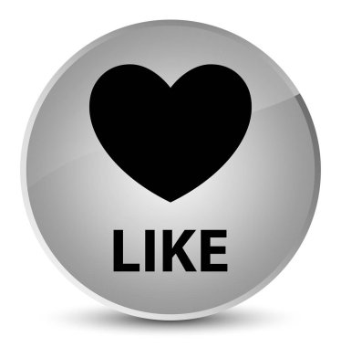 (Kalp simgesi gibi) zarif beyaz yuvarlak düğmesi