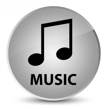 Müzik (tune simgesi) zarif beyaz yuvarlak düğmesi
