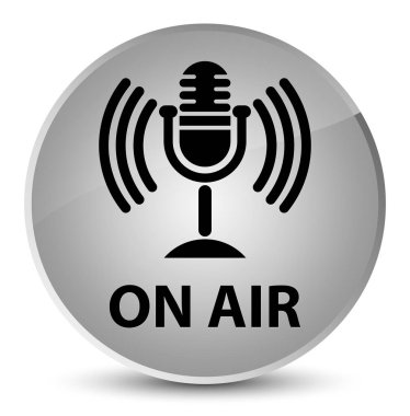 Hava (mikrofon simgesi) zarif beyaz yuvarlak düğmesi