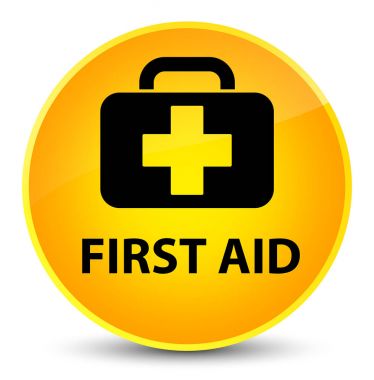 İlk yardım zarif sarı yuvarlak düğmesi