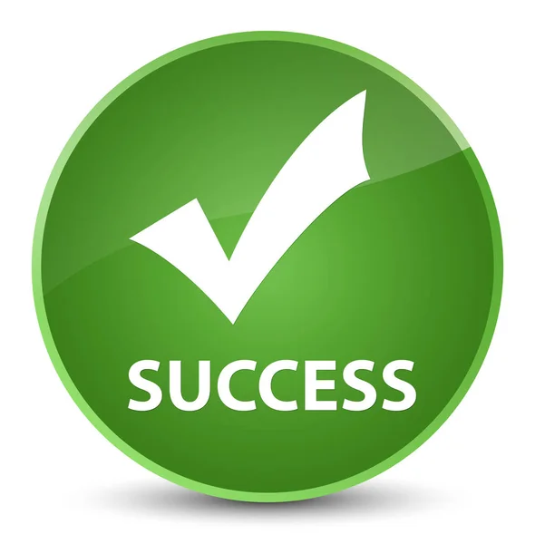 Успіх (правильна піктограма) елегантна м'яка зелена кругла кнопка — стокове фото