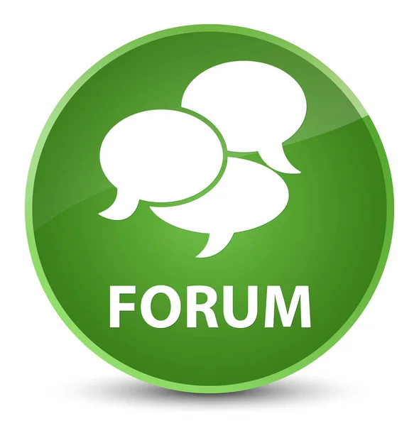 Forum (comments icon) elegant soft green round button — Stock Photo, Image