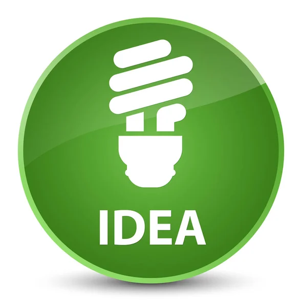 Idea (ikonu žárovky) elegantní měkké zelené kulaté tlačítko — Stock fotografie