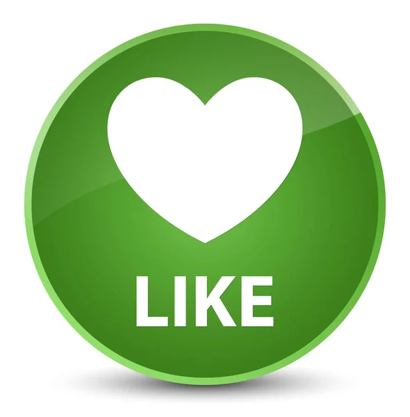 Like (icône coeur) élégant bouton rond vert doux — Photo