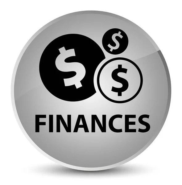 Financiën (dollarteken) elegante witte ronde knop — Stockfoto
