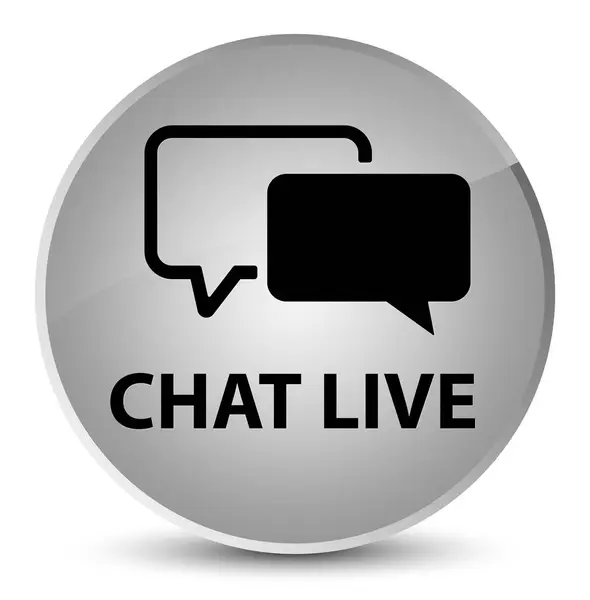 Chat live élégant bouton rond blanc — Photo