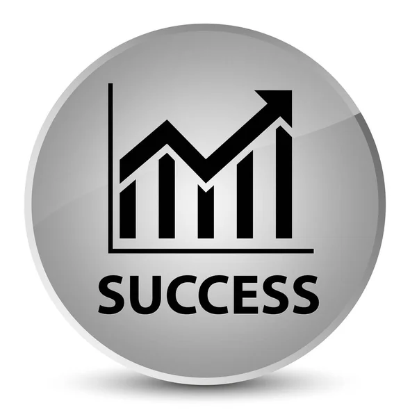 Başarı (istatistik simgesi) zarif beyaz yuvarlak düğmesi — Stok fotoğraf