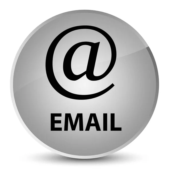 Elegancki biały okrągły przycisk e-mail (adres ikony) — Zdjęcie stockowe