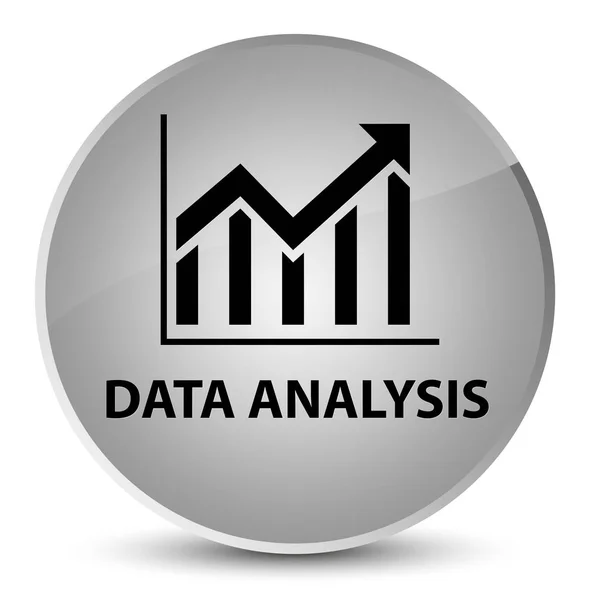 Analisis data (ikon statistik) tombol bulat putih elegan — Stok Foto