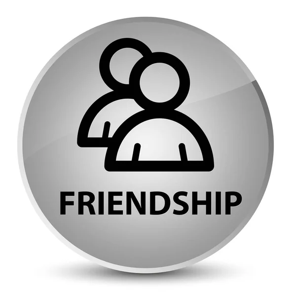 Persahabatan (ikon grup) tombol bundar putih elegan — Stok Foto