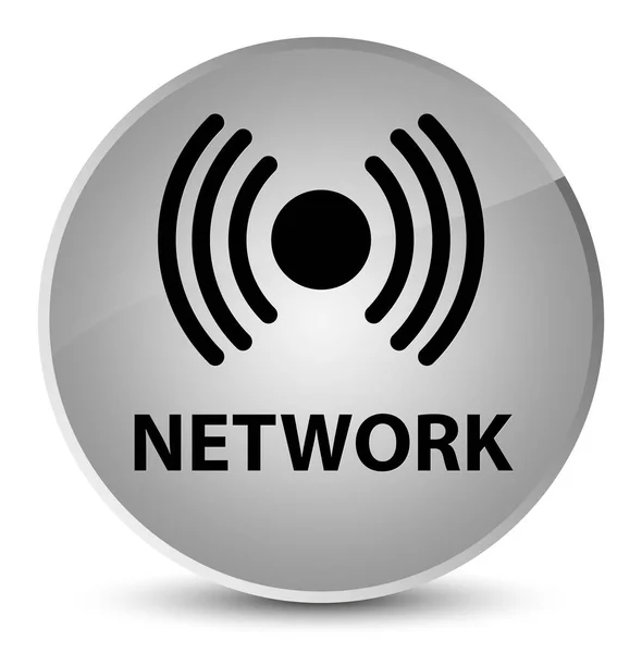 网络 （信号图标） 优雅的白色圆形按钮 — 图库照片