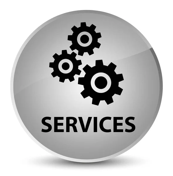 Servicios (icono de engranajes) elegante botón redondo blanco — Foto de Stock