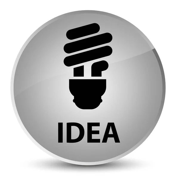 Idea (icona della lampadina) elegante pulsante rotondo bianco — Foto Stock