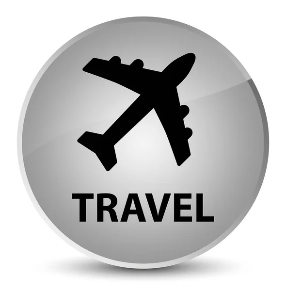 Reise (Flugzeug-Symbol) eleganter weißer runder Knopf — Stockfoto