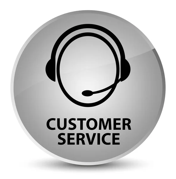 Πελάτης υπηρεσία (εικονίδιο φροντίδα πελατών) κομψό λευκό στρογγυλό κουμπί — Φωτογραφία Αρχείου